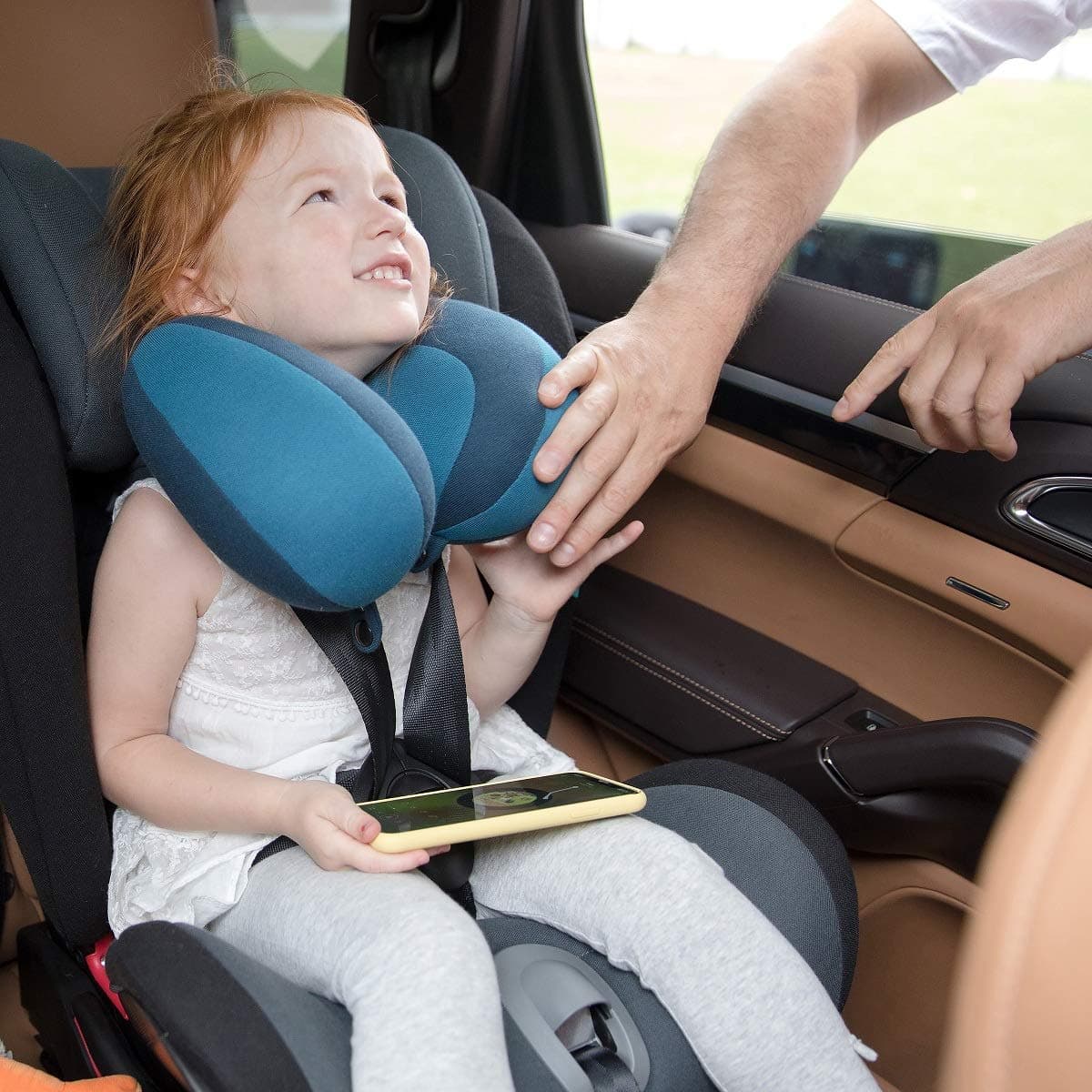 INFANZIA Chin Supporting Travel Neck Pillow, Comfortably Supports and Helps Support Head and Neck - Gifts for Toddler/Child/Kids, Blue thumbnail 2