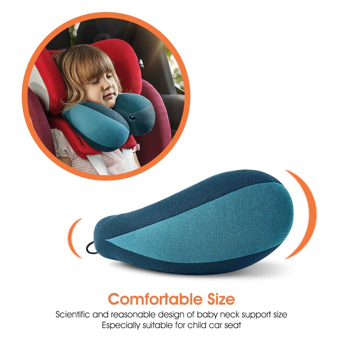 INFANZIA Chin Supporting Travel Neck Pillow, Comfortably Supports and Helps Support Head and Neck - Gifts for Toddler/Child/Kids, Blue thumbnail 3