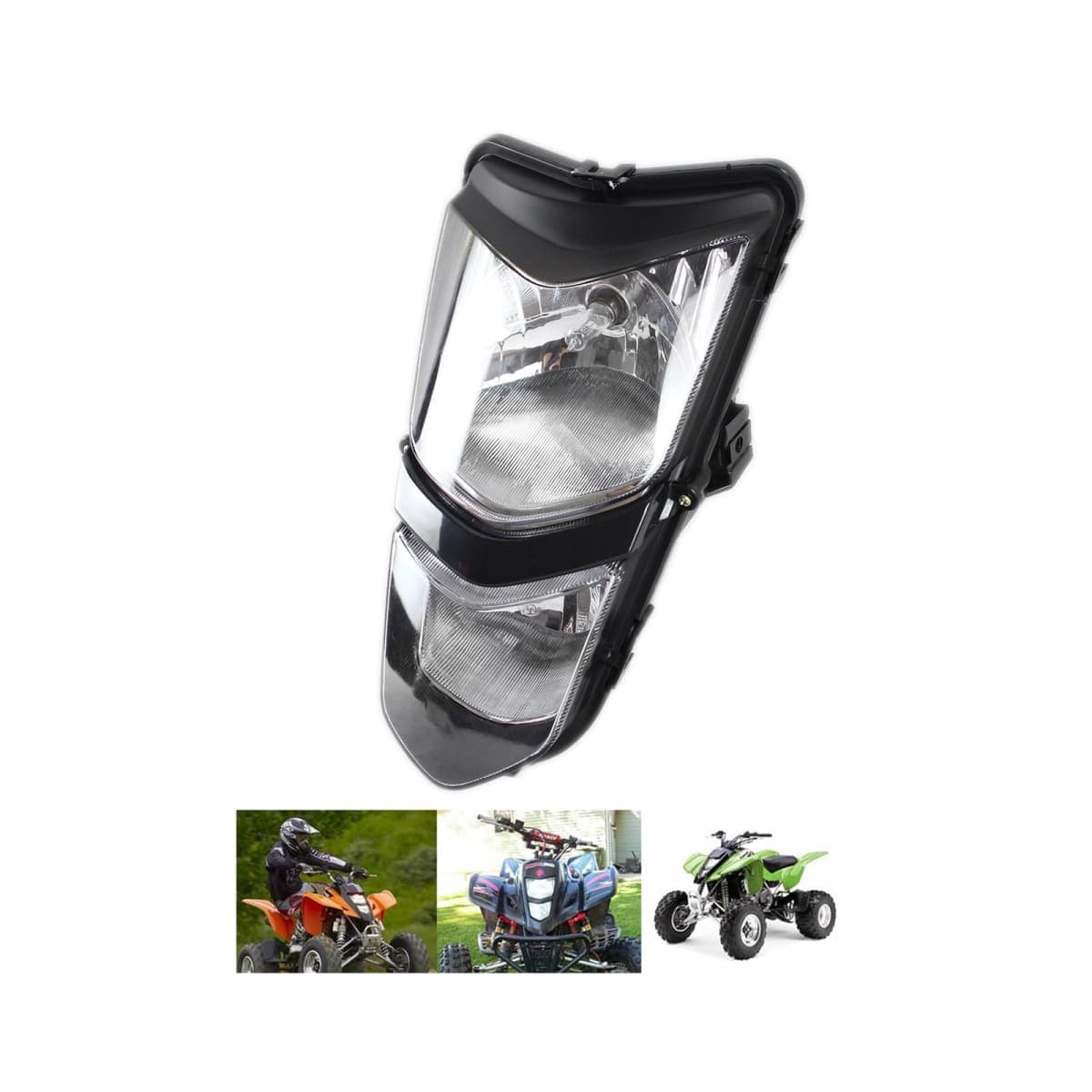 NEOCHIAEVO Motorcycle 12V/25W Dual Twin Headlights Headlamp Assembly Fit for Suzuki ATV 2003-2008 Quadsport LT-Z400 LT-Z400Z, for Kawasaki 2003-2006 KFX400 KSF400 — image 1