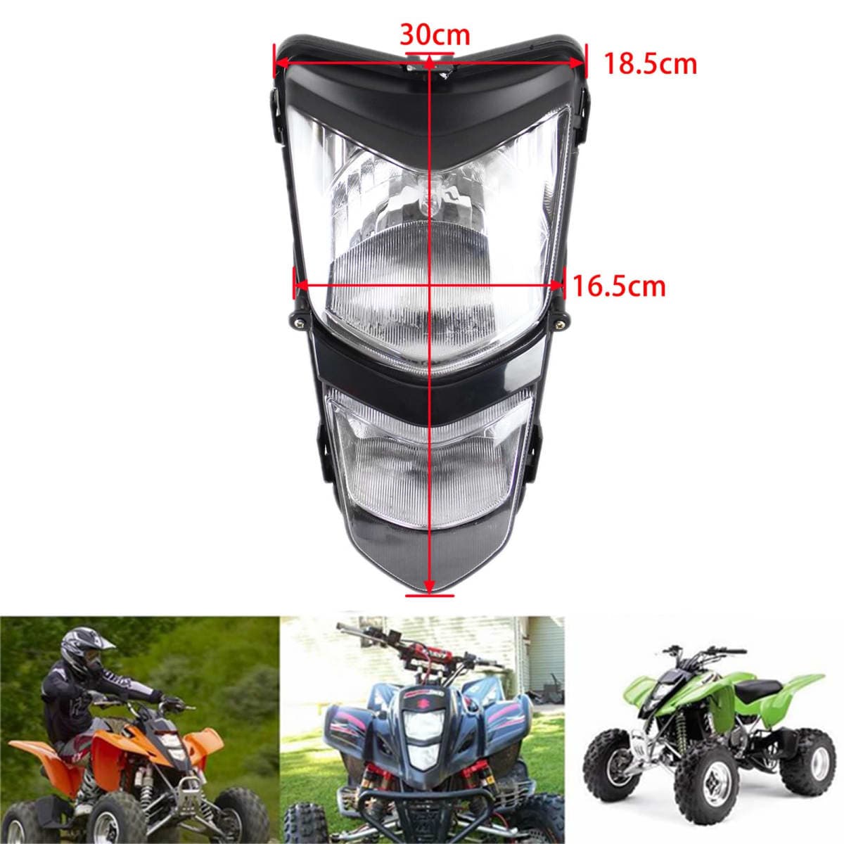 NEOCHIAEVO Motorcycle 12V/25W Dual Twin Headlights Headlamp Assembly Fit for Suzuki ATV 2003-2008 Quadsport LT-Z400 LT-Z400Z, for Kawasaki 2003-2006 KFX400 KSF400 thumbnail 5