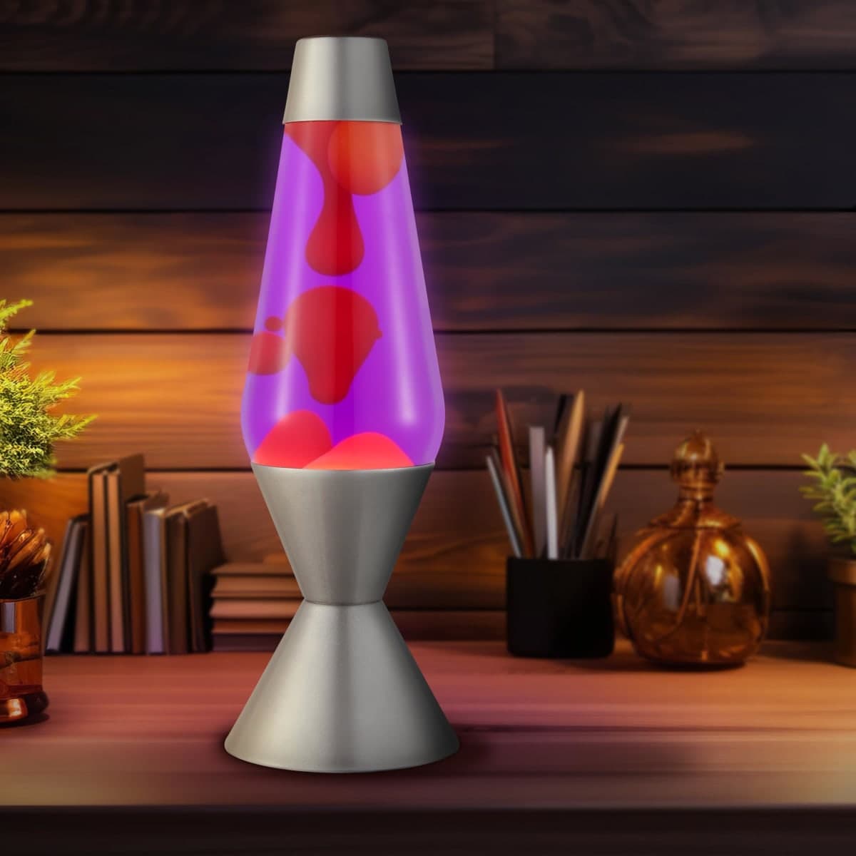 Lava® Lamp - Large 52oz 16.3" - Vivid Twilight - The Original Motion Light - Orange Lava and Purple Liquid - Item #5119 (Amazon Exclusive) thumbnail 4