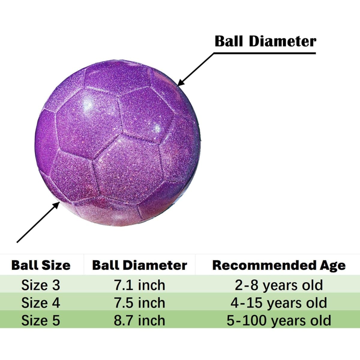 AYANICA Soccer Ball Shiny Gift Size 3 4 5 Practice Training Come with Pump and Needle thumbnail 3