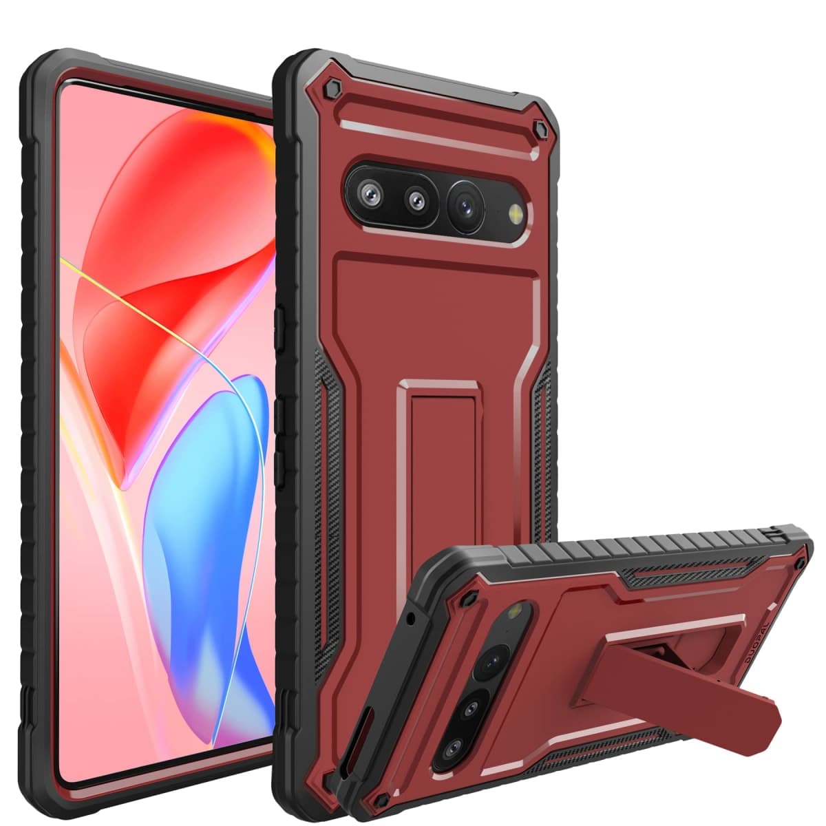 DUOPAL for Google Pixel 7 Pro Case,Military Grade Protection Shockproof Case Built-in Kickstand Compatible with Google 7 Pro Phone 6.7 Inch (Black) — image 1
