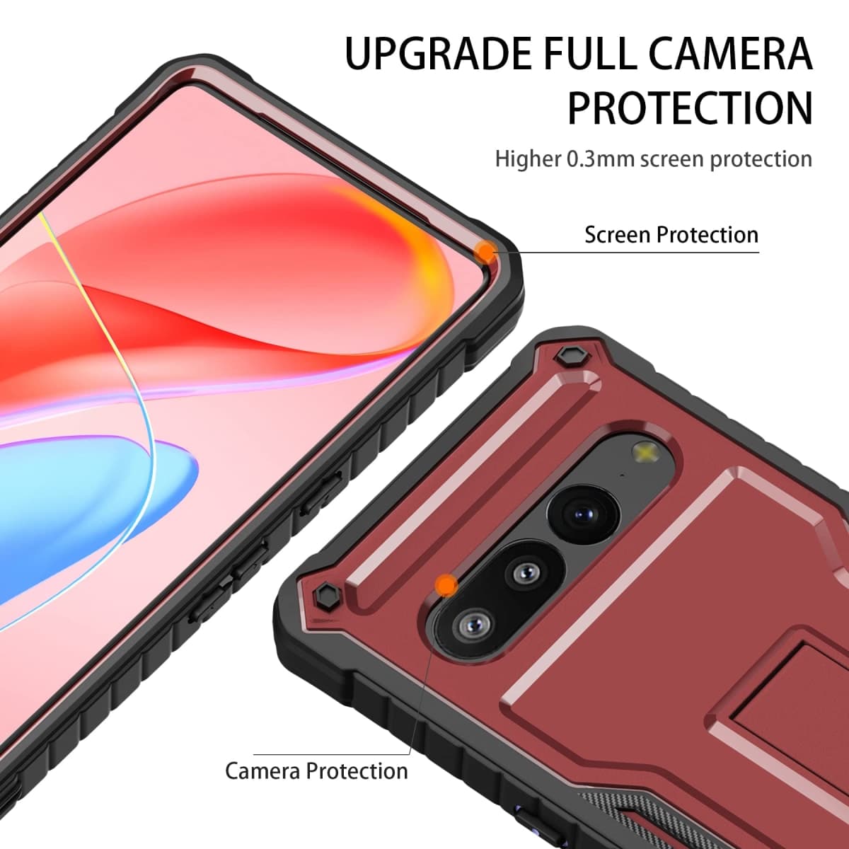 DUOPAL for Google Pixel 7 Pro Case,Military Grade Protection Shockproof Case Built-in Kickstand Compatible with Google 7 Pro Phone 6.7 Inch (Black) thumbnail 4