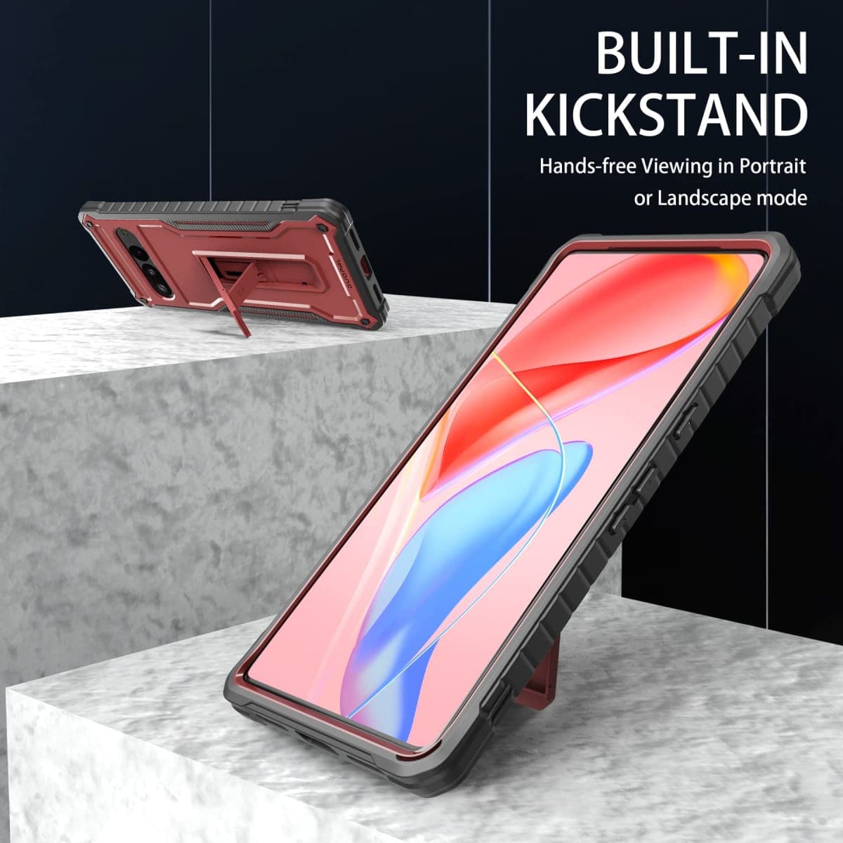 DUOPAL for Google Pixel 7 Pro Case,Military Grade Protection Shockproof Case Built-in Kickstand Compatible with Google 7 Pro Phone 6.7 Inch (Black) thumbnail 5