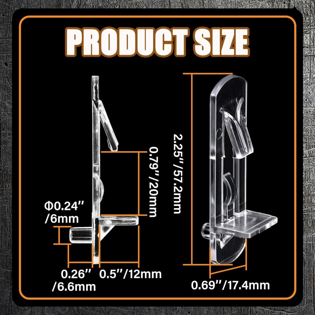 20pcs Plastic Locking Shelf Support Pegs,6mm Shelf Pins,Self-Locking Bracket Clips,Clear Shelf Pegs for for Kitchen Cabinet Furniture Book Shelves, 6mm Peg x 3/4" Thick Shelves thumbnail 2