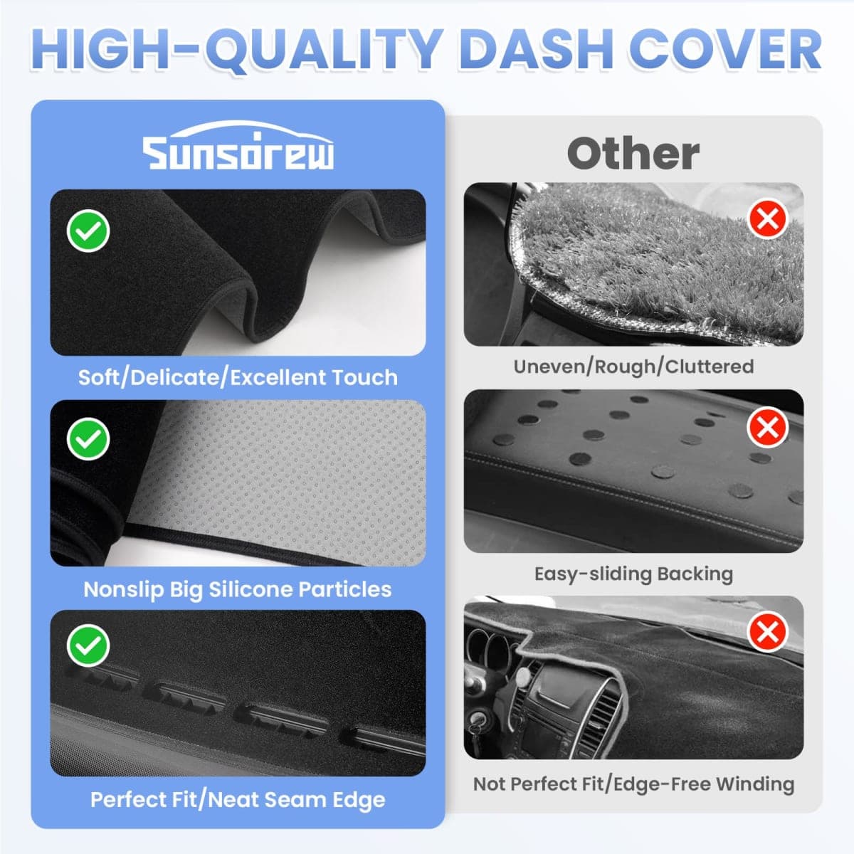 Sunsdrew Dash Cover for 2007-2014 Chevy Chevrolet Suburban/Tahoe Dashboard Cover Mat thumbnail 4