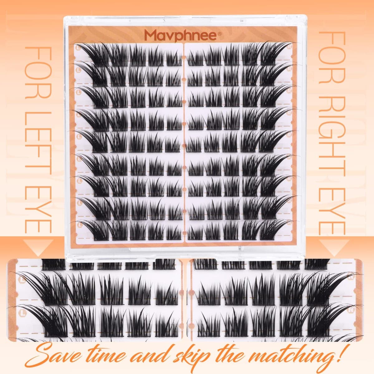 Mavphnee Fox Eye Lash Clusters LC-Curly Eyelash Clusters Wet Look Cat Eye Lash Extensions Fairy Cluster Eyelash Extensions Left & Right Cluster Lashes 90 Pcs DIY Lash at Home thumbnail 3