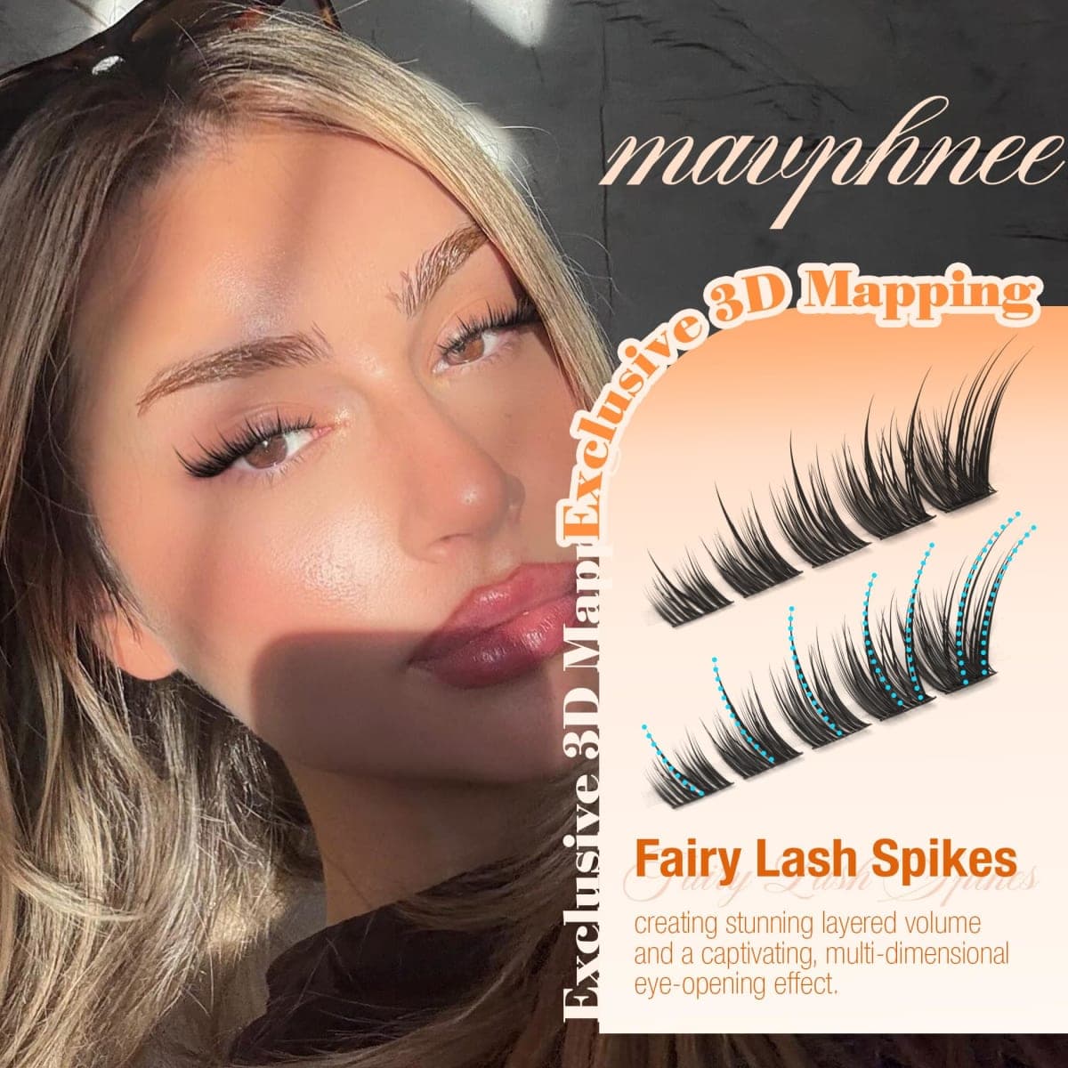 Mavphnee Fox Eye Lash Clusters LC-Curly Eyelash Clusters Wet Look Cat Eye Lash Extensions Fairy Cluster Eyelash Extensions Left & Right Cluster Lashes 90 Pcs DIY Lash at Home thumbnail 4