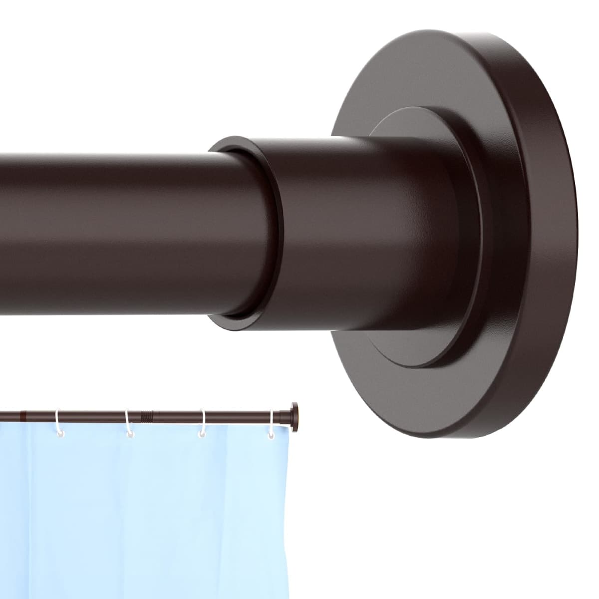 CorkLatta Bronze Shower Curtain Rod, 12 to 80 Inch, 1 Inch Diameter, Adjustable Spring Tension, Stainless Steel Telescopic Rod, Easy Installation, No Rust — image 1