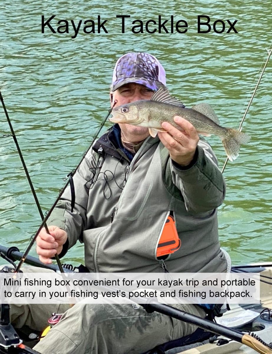 Hlotmeky Small Kayak Mini Tackle Box Waterproof Fishing Lure Box Terminal Storage Fishing Hook Organizer thumbnail 3