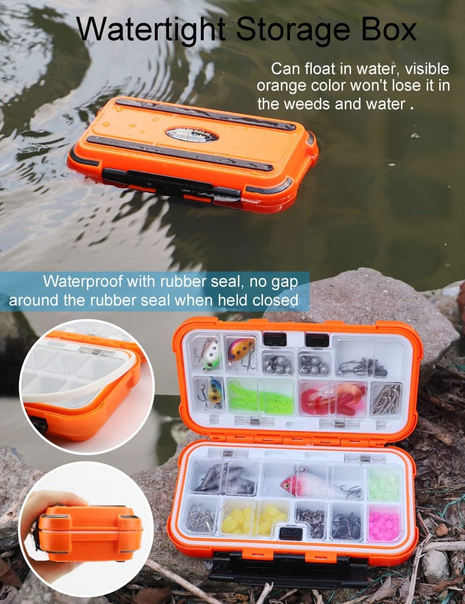 Hlotmeky Small Kayak Mini Tackle Box Waterproof Fishing Lure Box Terminal Storage Fishing Hook Organizer thumbnail 4