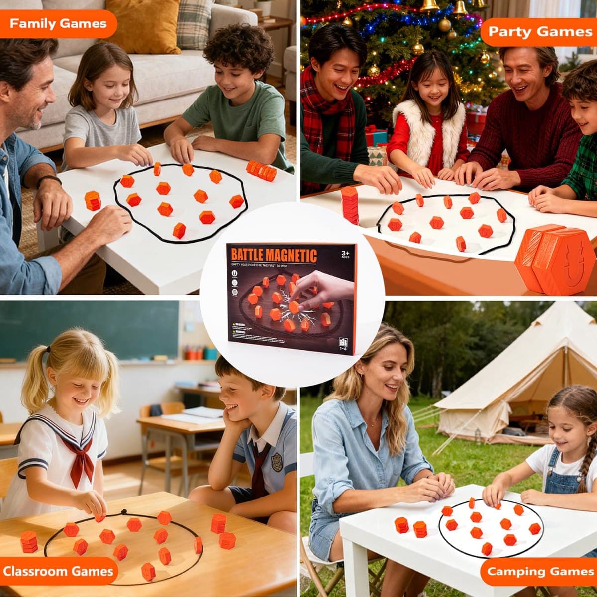 PADFUSE Magnetic Chess Game & Collision Challenge | Portable Strategy Game with String for 2-4 Players | Christmas Stocking Stuffer for Teens & Adults | Family Travel Games for Game Night & Camping thumbnail 4