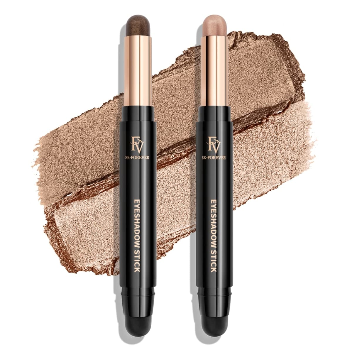 FV Waterproof Eyeshadow Stick Duo,Long-Lasting Cream Eye Shadow Makeup Sets, High Pigmented Eyeshadow Pencil with Shimmer Finish, Natural Look (Golden & Champagne) — image 1