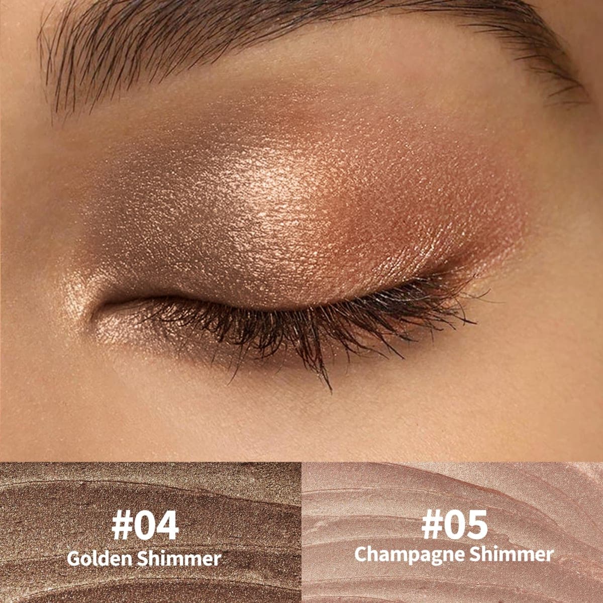FV Waterproof Eyeshadow Stick Duo,Long-Lasting Cream Eye Shadow Makeup Sets, High Pigmented Eyeshadow Pencil with Shimmer Finish, Natural Look (Golden & Champagne) thumbnail 2