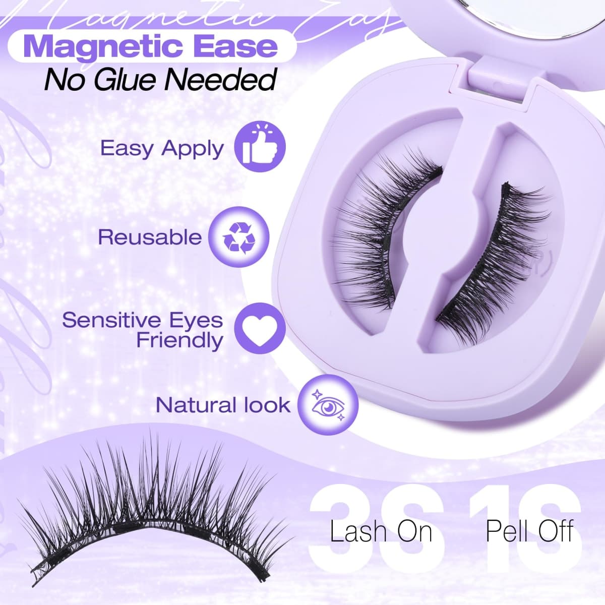 Magnetic Eyelashes with Applicator Natural Look Magnetic Lashes with Applicator Wispy False Lashes with Magnets No Need Glue Reusable Lashes by Lanflower thumbnail 5