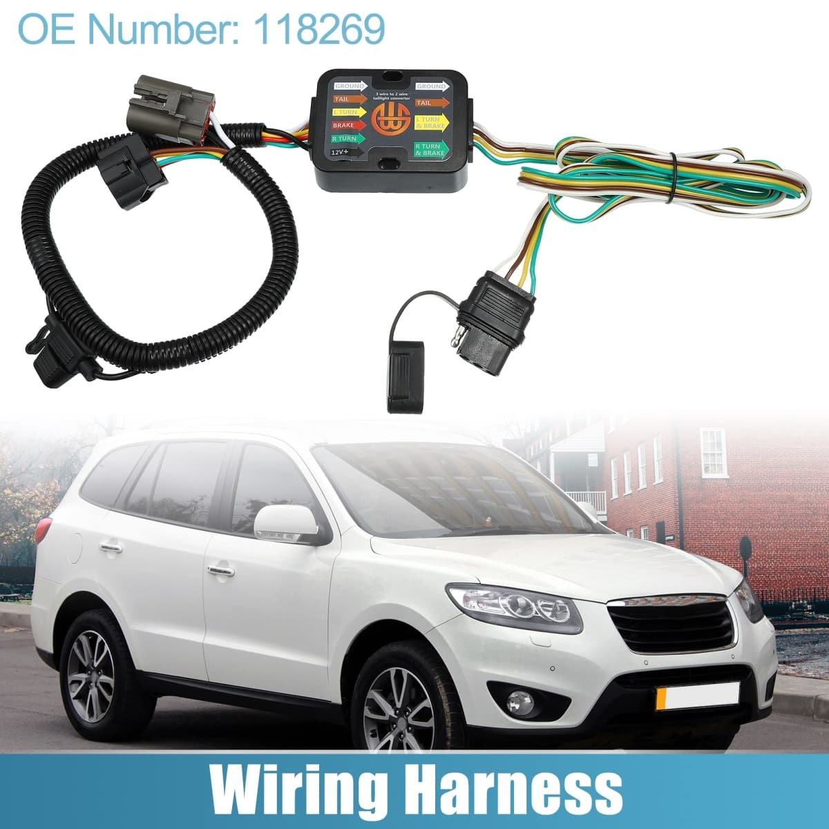 X AUTOHAUX 1 Set 118269 Vehicle Side 4-Pin 4 Way Trailer Wiring Harness Trailer Converter for Kia Sorento 2011-2020 thumbnail 2