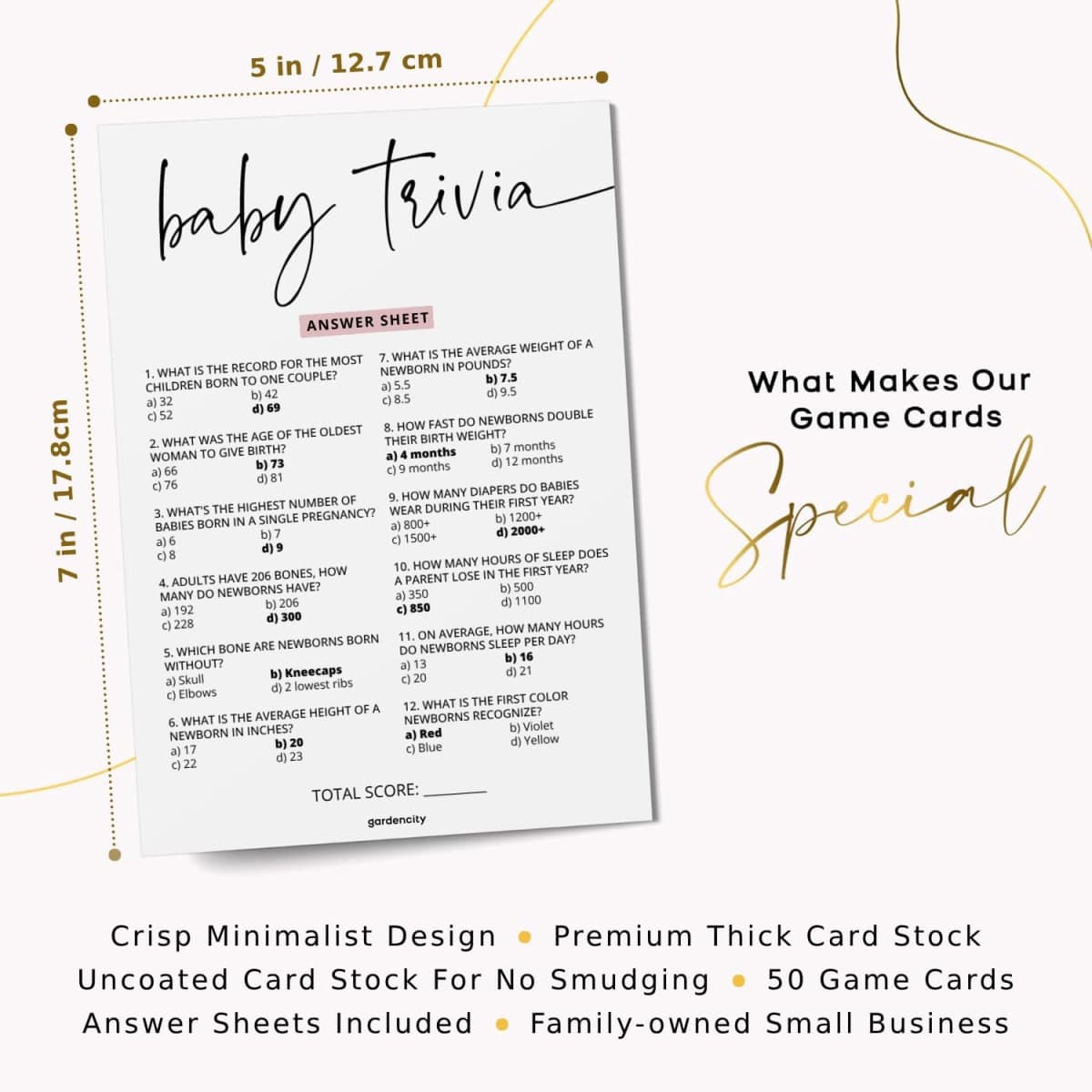 Baby Shower Games - Pink Baby Trivia and Word Scramble Game, 50 Double-Sided Cards thumbnail 4