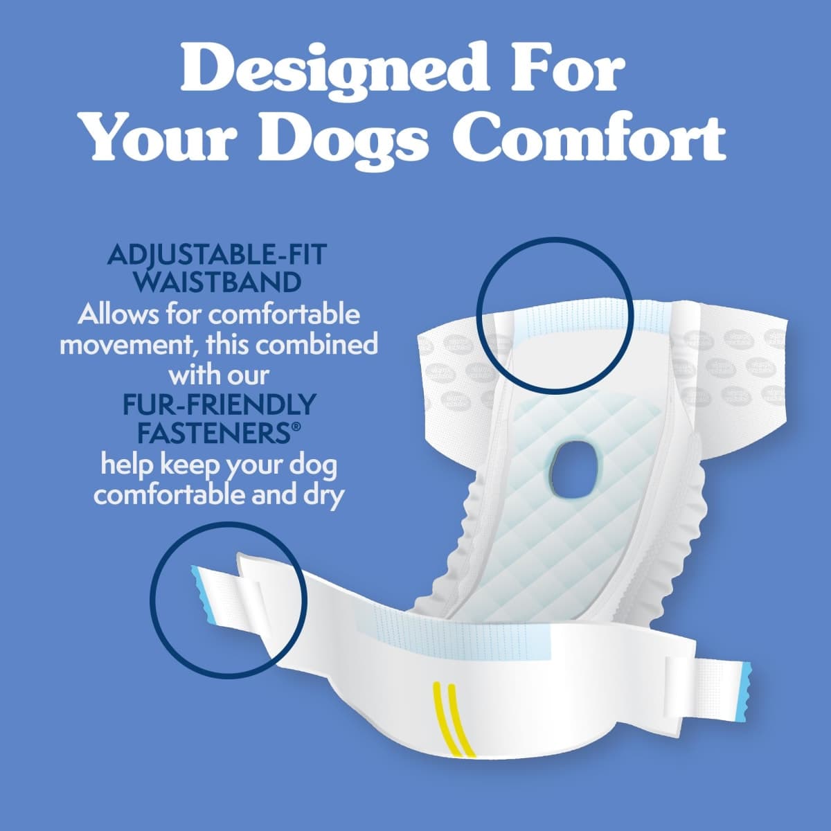Simple Solution Disposable Dog Diapers for Female Dogs, True Fit, Absorbent, Leak Proof with Wetness Indicator, XL Puppy & Doggie Period Pad and Pee Diaper, for Large Pets, 18-27 Inch Waist, 30 Count thumbnail 3