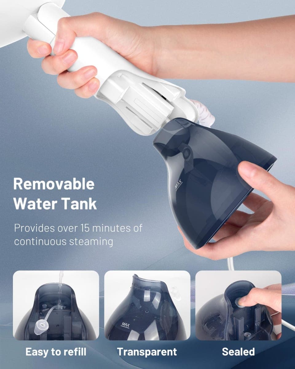 BEAUTURAL Steamer for Clothes, Portable Handheld Garment Fabric Wrinkles Remover, Aluminum Heating Plate, 35-Second Fast Heat-up, Large Detachable Water Tank (Only for 120V) thumbnail 5