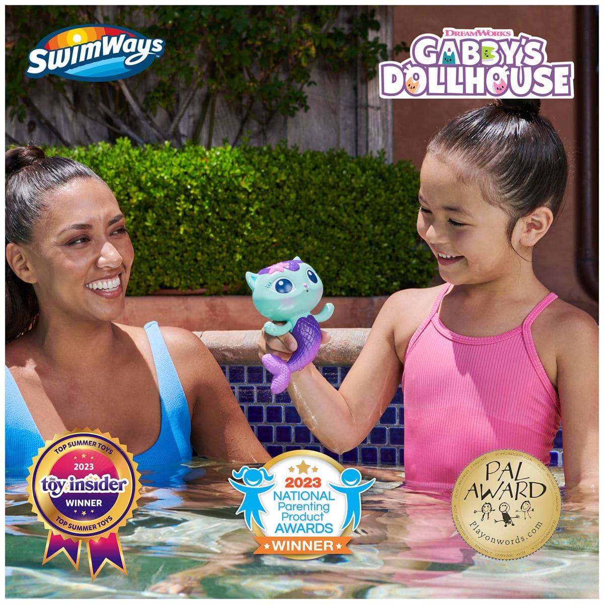 Swimways Gabby’s Dollhouse Mercat Floatin' Figures, Swimming Pool Accessories & Kids Pool Toys, Gabby's Dollhouse Party Supplies & Water Toys for Kids Aged 3 & Up thumbnail 2