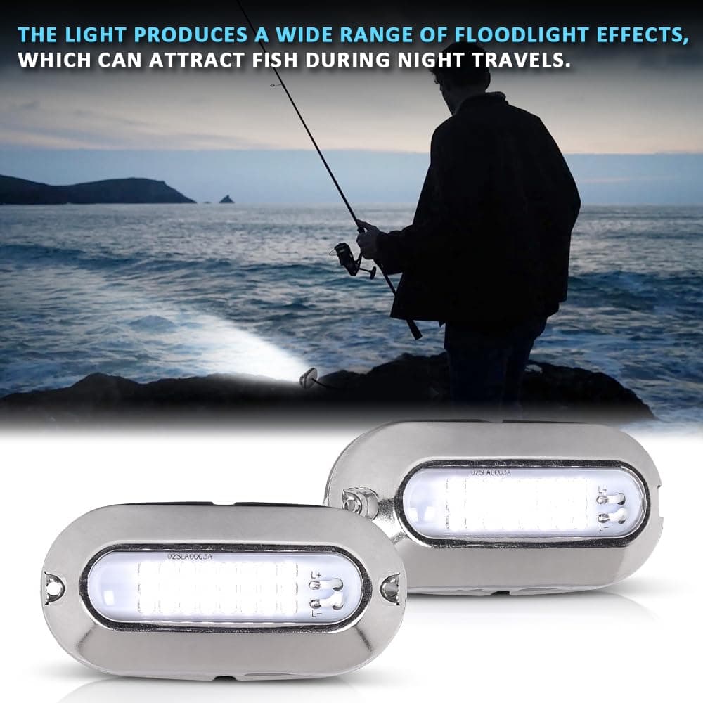 ALLGOOD LED Pontoon Boat Docking Light Bright White Housing Marine Boat White Lighting Waterproof Interior Lights 12V 2 Pcs thumbnail 3