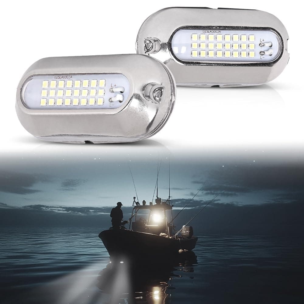 ALLGOOD LED Pontoon Boat Docking Light Bright White Housing Marine Boat White Lighting Waterproof Interior Lights 12V 2 Pcs thumbnail 4