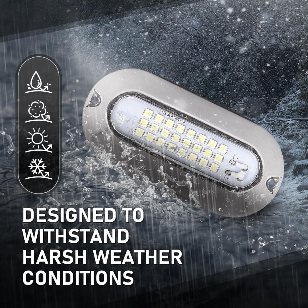 ALLGOOD LED Pontoon Boat Docking Light Bright White Housing Marine Boat White Lighting Waterproof Interior Lights 12V 2 Pcs thumbnail 5