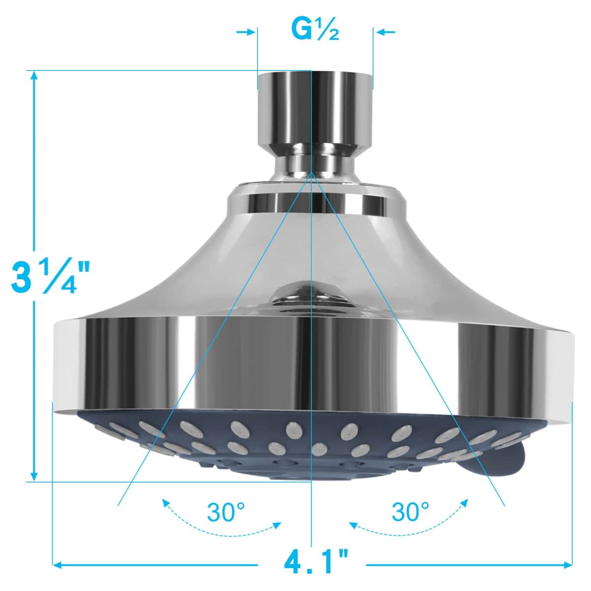 Aisoso Shower Head High Pressure Rain Fixed Showerhead 5-Setting with Adjustable Metal Swivel Ball Joint - Relaxed Shower Experience Even at Low Water Flow & Pressure thumbnail 5