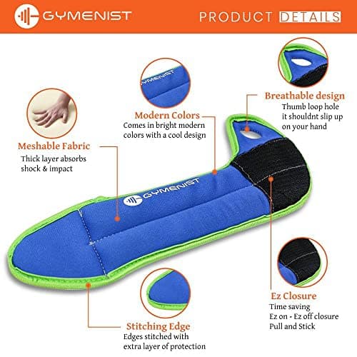 GYMENIST Pair of Wrist Weights with Hole for Thumb, Great for Running & All Kind of Cardio Exercises (2 LB Pair) thumbnail 4
