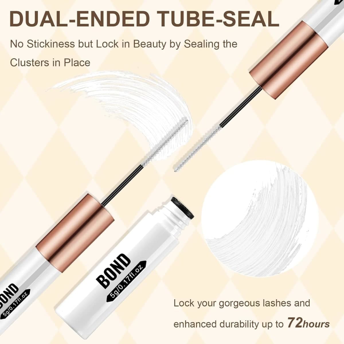 ZEYUMEE Lash Bond and Seal, Long Lasting Cluster Lash Glue, Strong Hold, Waterproof, Latex-Free, Suitable for Sensitive Eyes thumbnail 4
