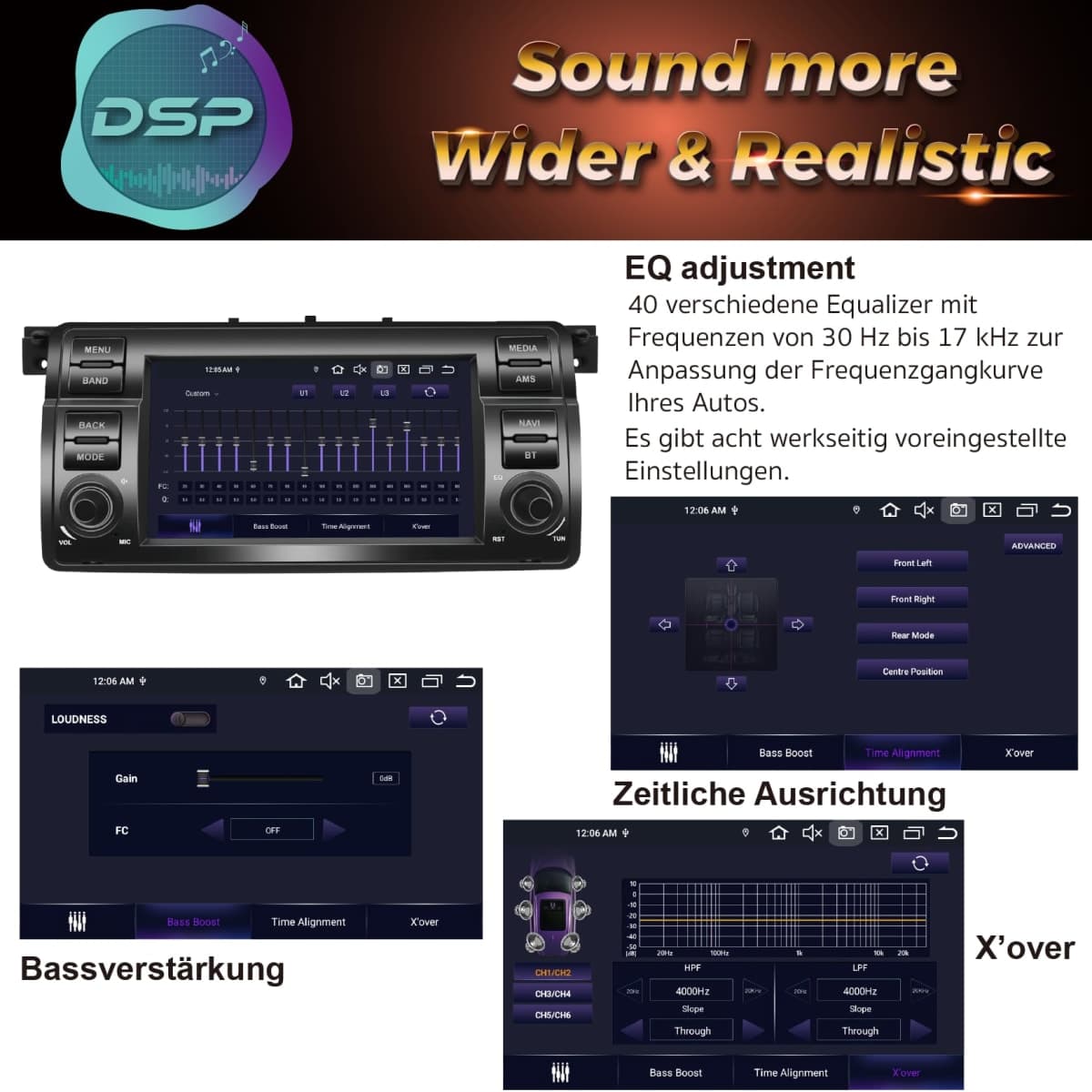 Egosonic Android 14 Car Radio 7inch for BMW E46 3 Series 1999-2004, Octa Cores (4+64GB), Wireless Carplay Android Auto, DSP+, Support 4G WiFi BT 5.0 SIM Card Slot thumbnail 3