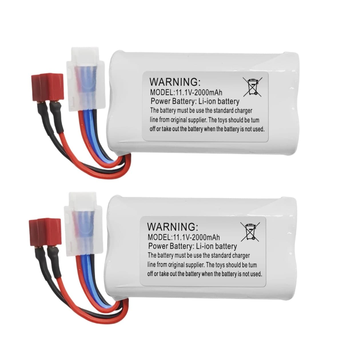 sea jump 2PCS 11.1V 2000mAh T Plug Li Battery Designed for R608 2104 210E 200E Brushless High Speed Water Cooling RC Speedboat Electric RC Boat Model Tumbler Boat Battery — image 1