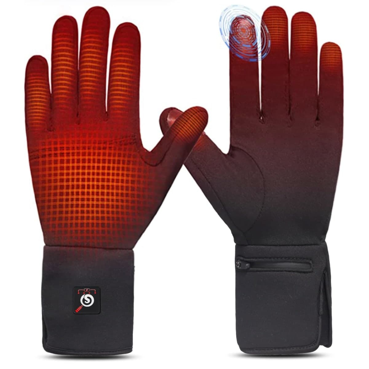 Heated Glove Liners for Men Women, Rechargeable Battery Electric Heated Gloves, Winter Warm Glove Liners for Arthritis Raynaud, Thin Gloves Riding Ski Snowboarding Hiking Cycling Hand Warmers — image 1