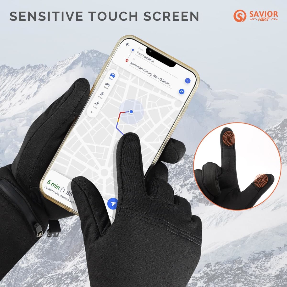 Heated Glove Liners for Men Women, Rechargeable Battery Electric Heated Gloves, Winter Warm Glove Liners for Arthritis Raynaud, Thin Gloves Riding Ski Snowboarding Hiking Cycling Hand Warmers thumbnail 3