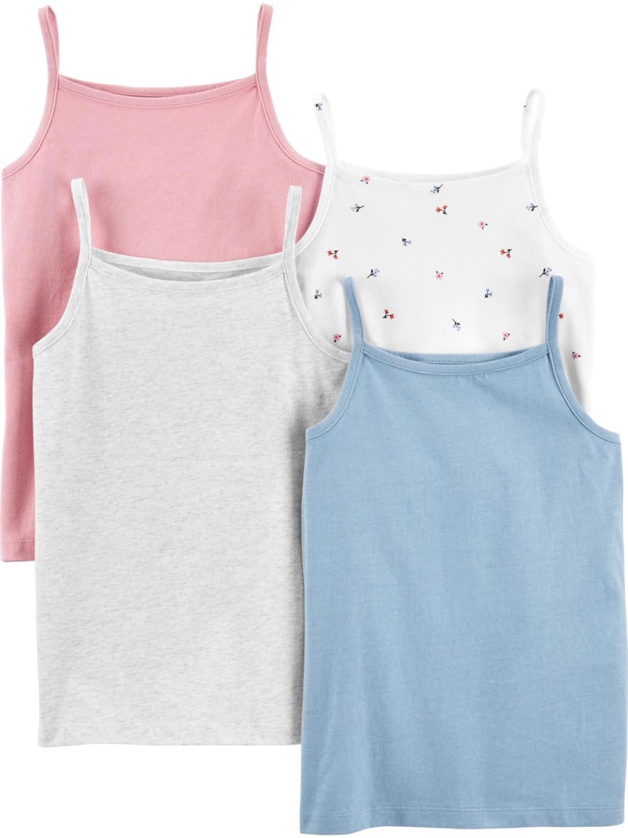 Simple Joys by Carter's Girls' Tank Tops, Pack of 4, Pink/Blue Heather, 4T — image 1