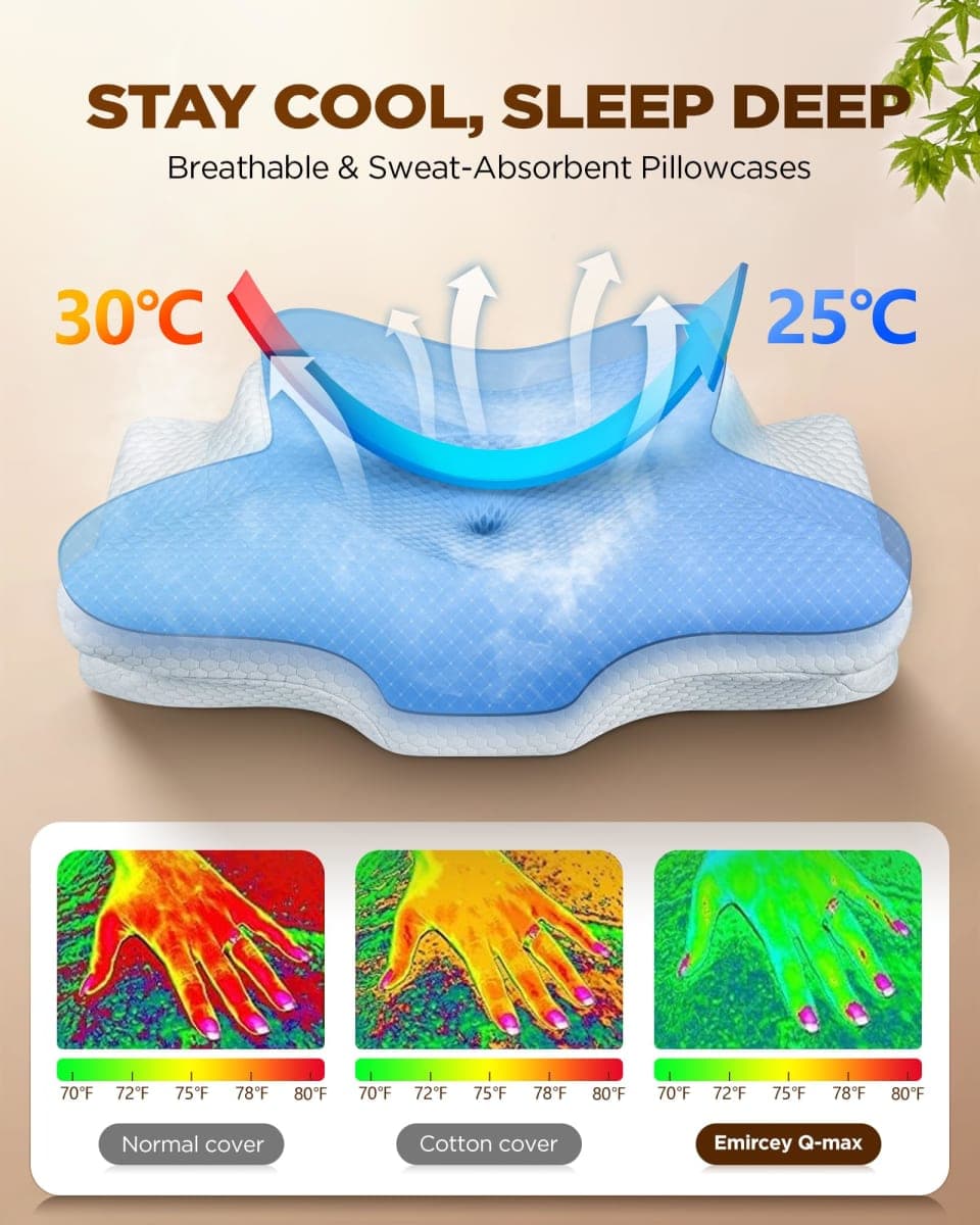 Dream Without Pain Cervical Neck Pillow for Sleeping, Ergonomic Side Sleeper Pillows for Adults, Cooling Orthopedic Pillow for Neck Relief Support, Memory Foam Pillows Back Stomach Sleepers thumbnail 5