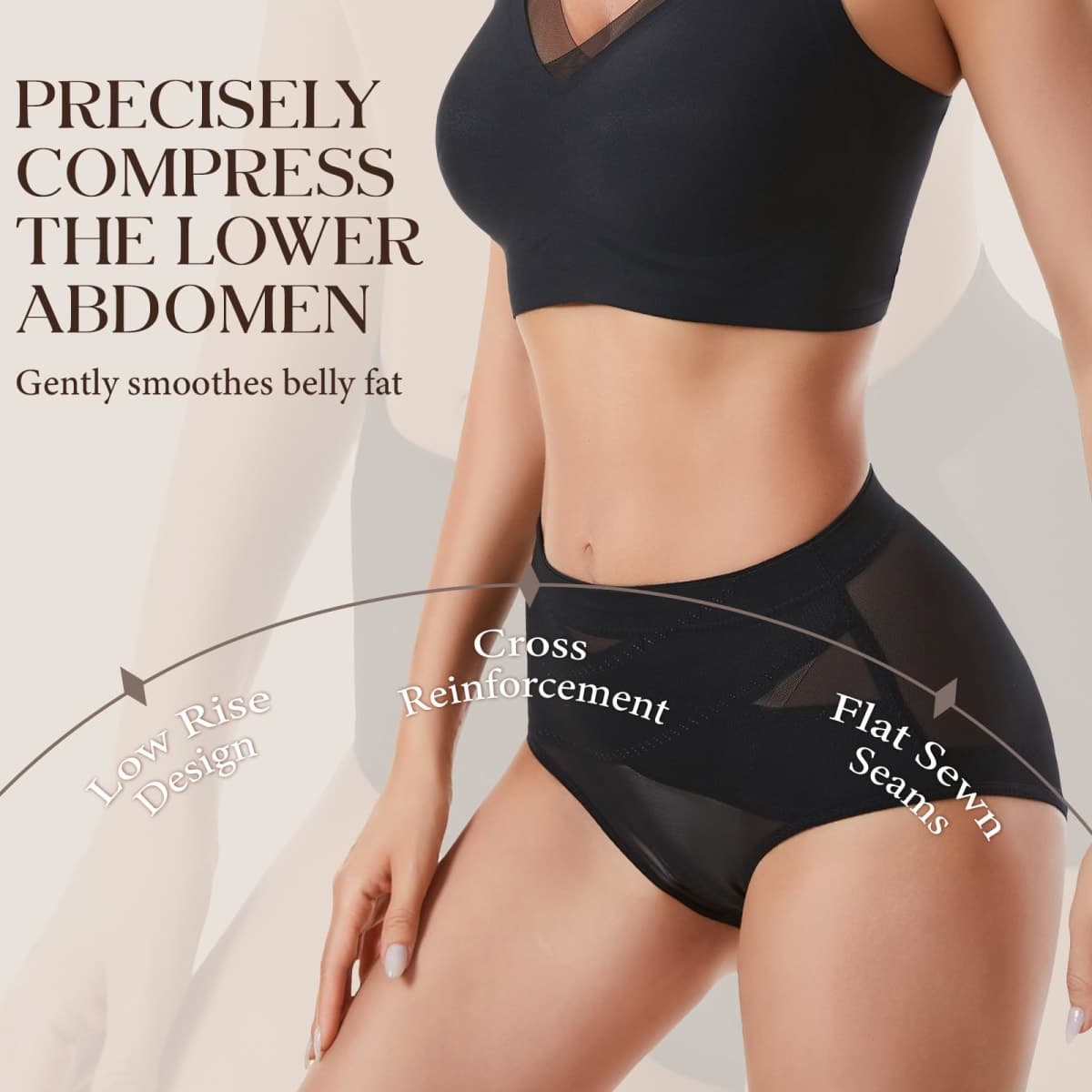 Yekartary Tummy Control Shapewear Seamless Butt Lifter Panties Low Rise Body Shaper Briefs Women Compression Girdle Underwear, Black, X-Large thumbnail 2