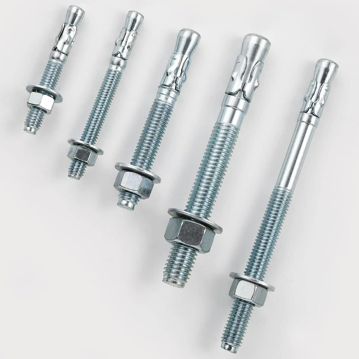 Wensilon 1/2x9" 30Pcs Inch Standard Fasteners for Heavy-Duty Zinc Wedge Anchors for Cement and Concrete thumbnail 2