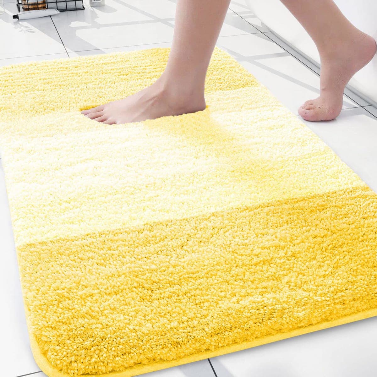 Arotive Microfiber Bathroom Rugs, Shaggy Soft and Absorbent Bath Rug, Non-Slip, Thick Plush Machine Washable Dry Bath Mats for Bathroom, Tub and Shower, 30x20, Yellow, Rectangular — image 1