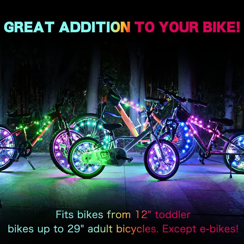 TINANA 2 Tire Pack LED Bike Wheel Lights Ultra Bright Waterproof Bicycle Spoke Lights Cycling Decoration Safety Warning Tire Strip Light for Kids Adults Night Riding (Blue 2pack) thumbnail 5