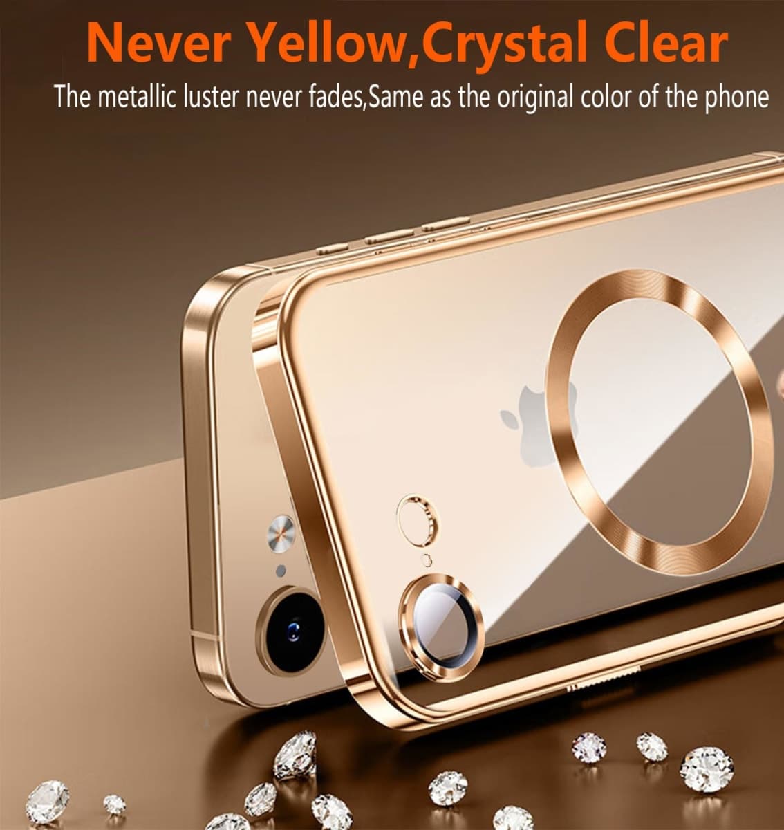 WEYNRBOX Magnetic for iPhone 16e Case with Privacy Screen Protector & Full Camera Cover,[Non-Yellowing] Plating Glossy Soft Shockproof Clear Phone Case with MagSafe Women Girls for 16 e,Light Purple thumbnail 2