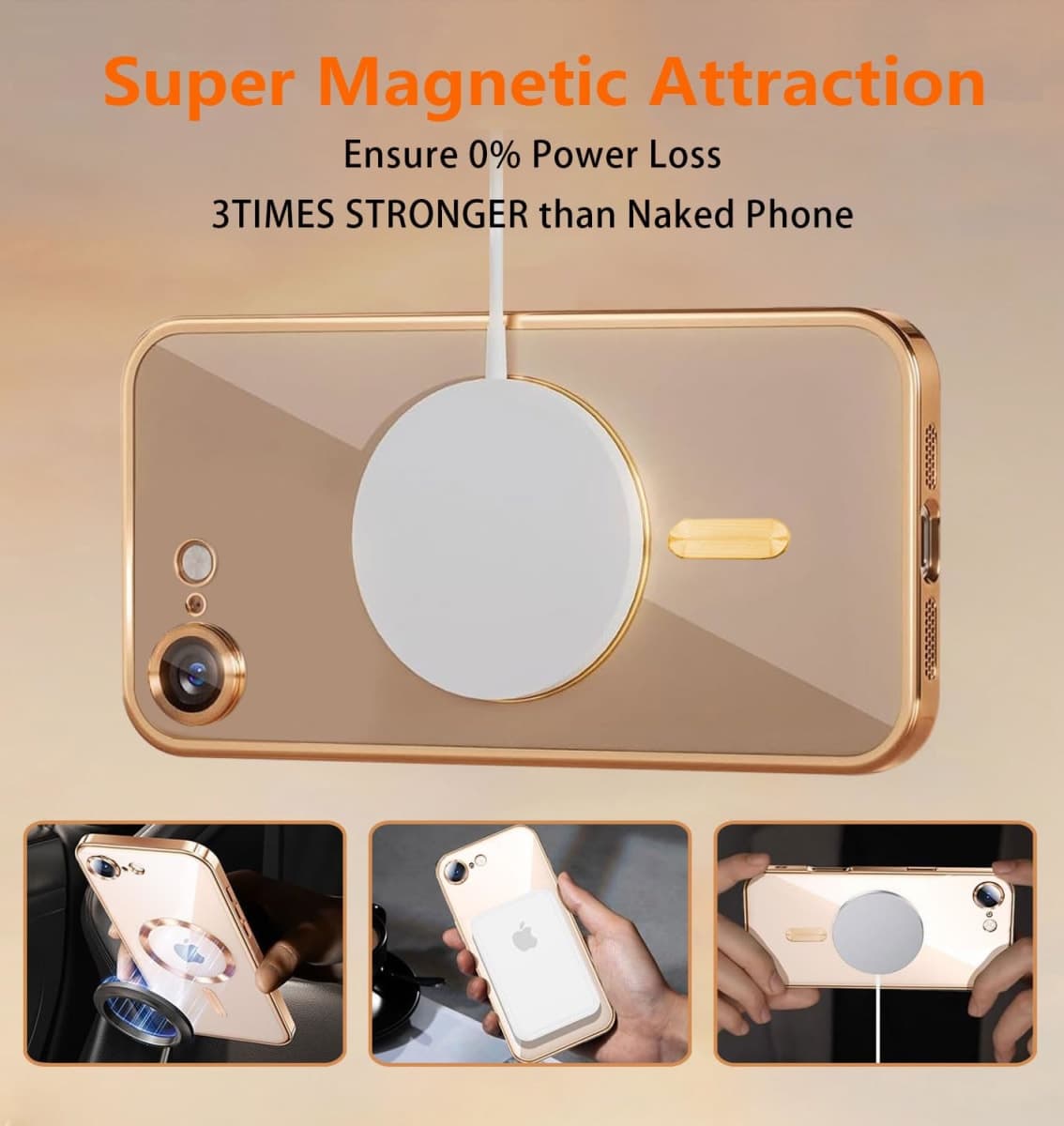WEYNRBOX Magnetic for iPhone 16e Case with Privacy Screen Protector & Full Camera Cover,[Non-Yellowing] Plating Glossy Soft Shockproof Clear Phone Case with MagSafe Women Girls for 16 e,Light Purple thumbnail 5