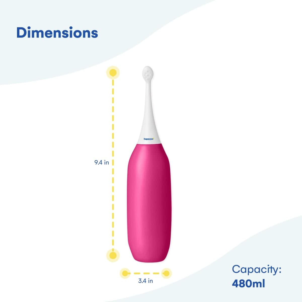 The Original HAPPYPO XL Butt Shower (Color: Raspberry) Portable Bidet with 50% More Volume l Known from German Shark Tank l The Easy-Bidet 2.0 Replaces Wet Wipes l Portable Bidet for Travel thumbnail 3