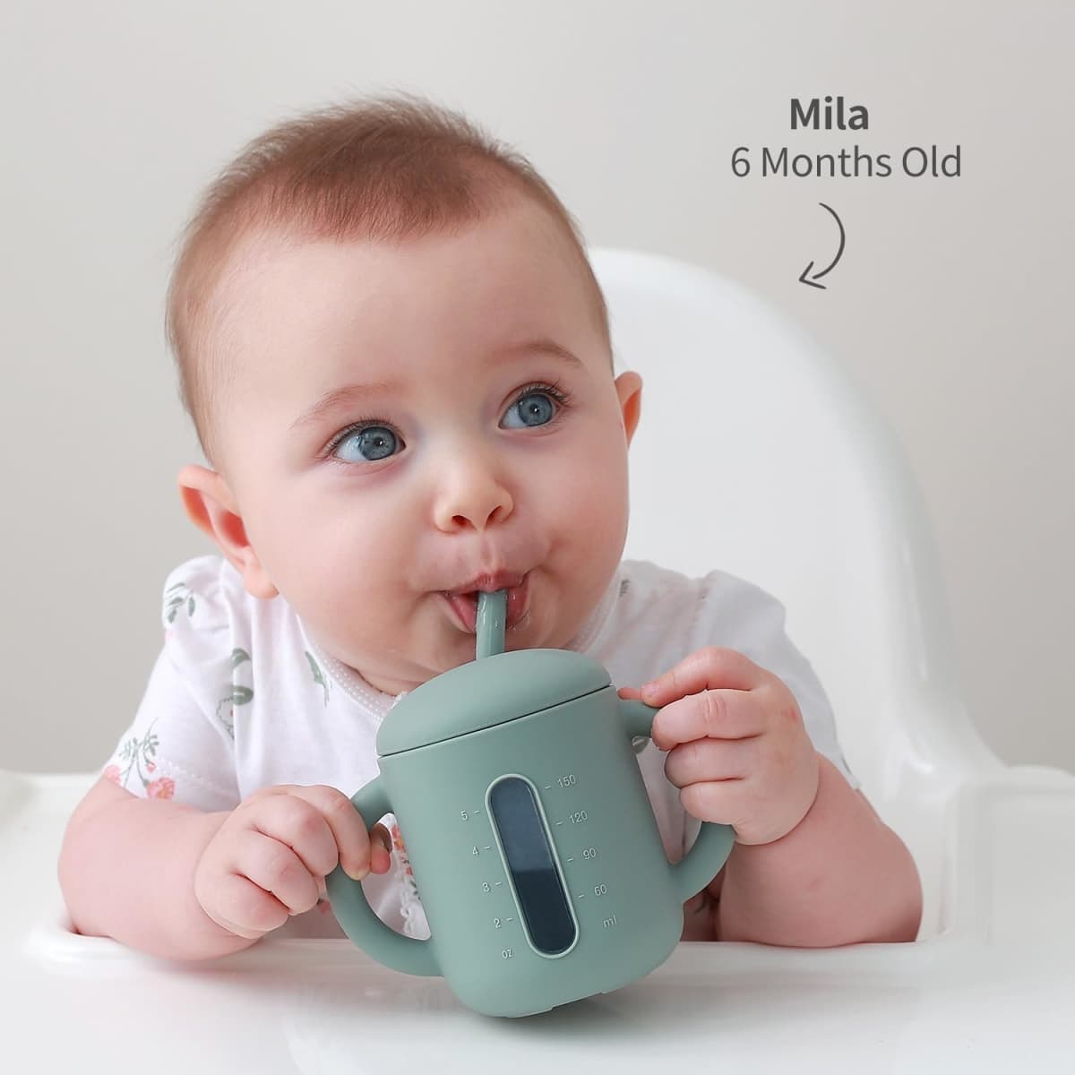 SAMiGO Silicone Sippy Cup, Baby Straw Cup for 6 12 18 Months, Sippy Cup with Straw for Toddlers 1-3 Years, Baby Water Cup for Drinking and Training, 6 oz thumbnail 4