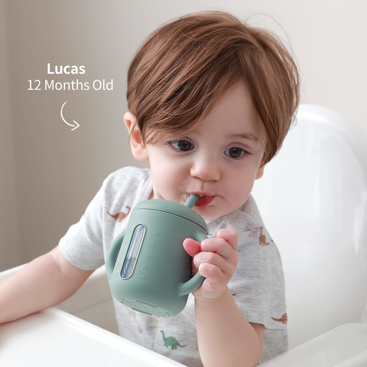 SAMiGO Silicone Sippy Cup, Baby Straw Cup for 6 12 18 Months, Sippy Cup with Straw for Toddlers 1-3 Years, Baby Water Cup for Drinking and Training, 6 oz thumbnail 5