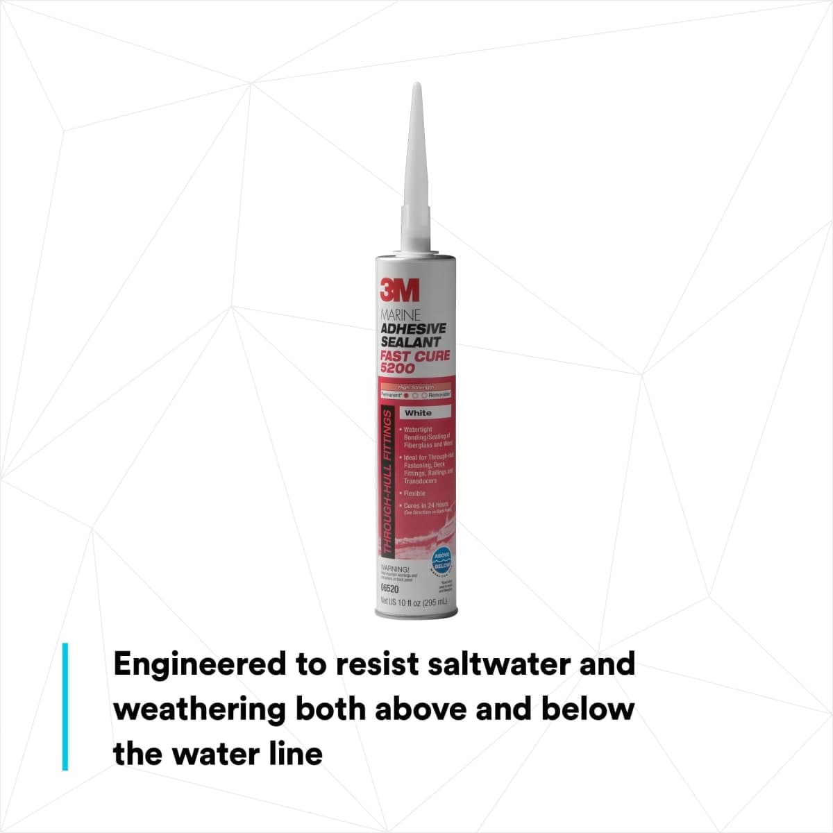 3M 51135065204 Marine Adhesive/Sealant Fast Cure (White, 1/10 Gallon) thumbnail 5