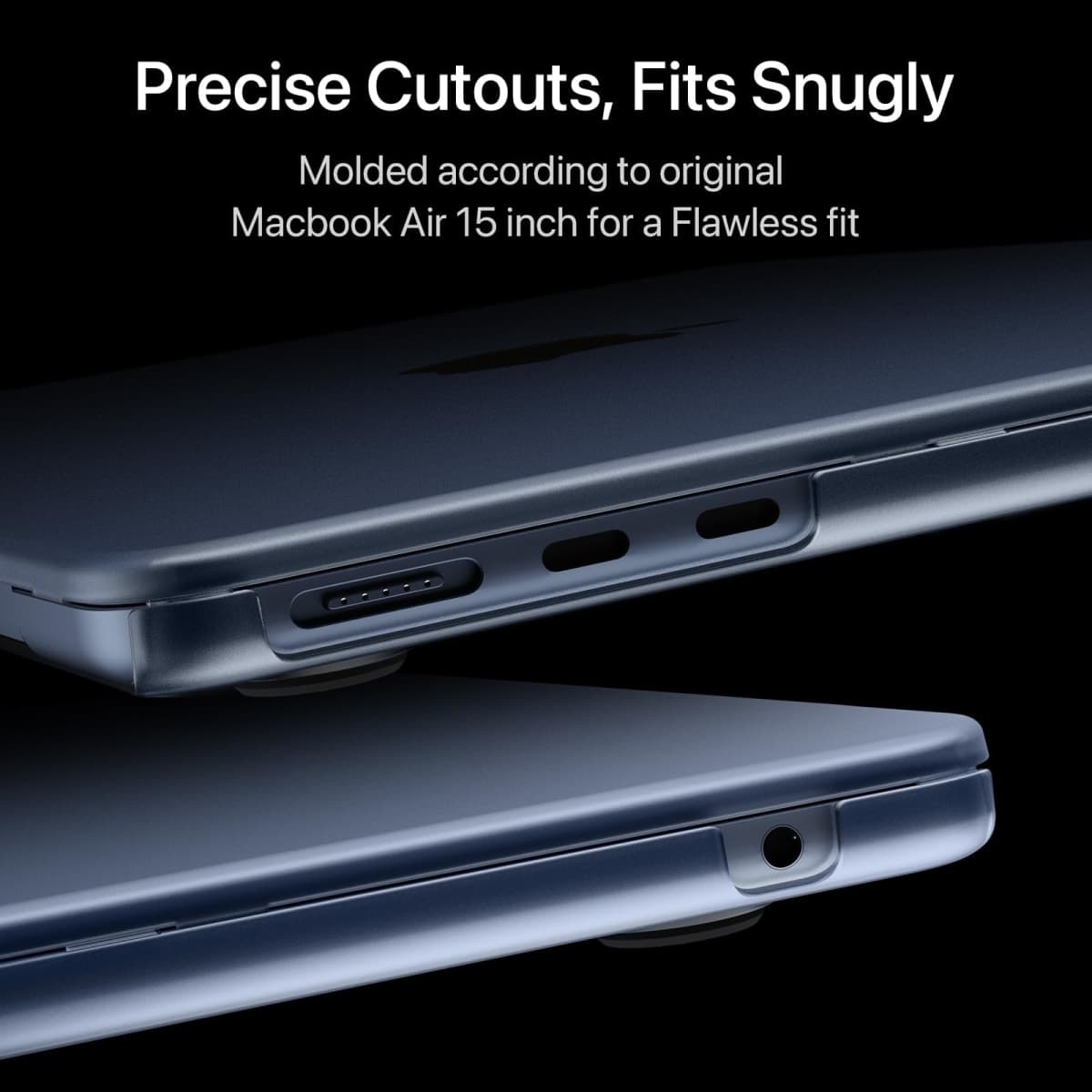 Compatible for MacBook Air 15 inch Case M5 M4-M2 2026 2025-2023 [100% Match Official Color] [Ultra Thin Armor] Protective Hard Shell Matte Cover for Laptop A3448 A3241 A3114 A2941 - Midnight Clear thumbnail 4