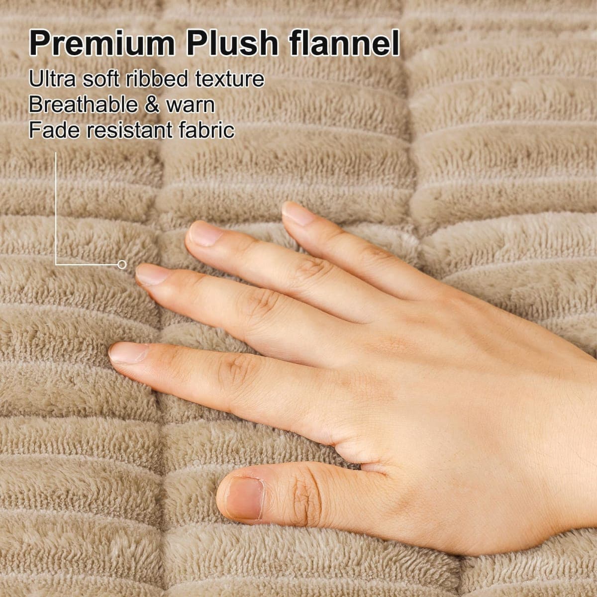 Smiry Couch Cover for Dogs Washable, Non Slip Fuzzy Pet Couch Covers for 3 Cushion Sofa Pet Friendly, Thick Soft Sofa Slipcovers Cushion Protector (Khaki, 27.6" x 59") thumbnail 5