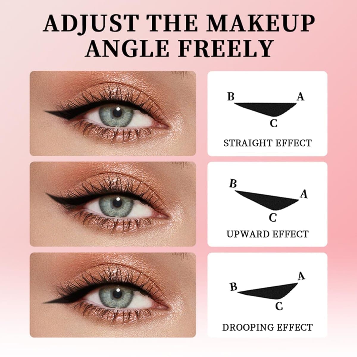Petansy Double Headed Eyeliner Stamp 2 Colors Waterproof Long Lasting Smudge Proof Liquid Eyeliner Pen Eye Makeup Pen thumbnail 3